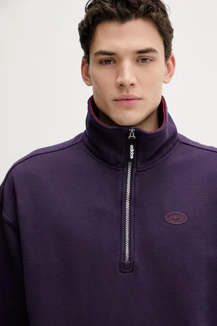 Толстовка из хлопка Adidas Originals, фиолетовый — фото 4