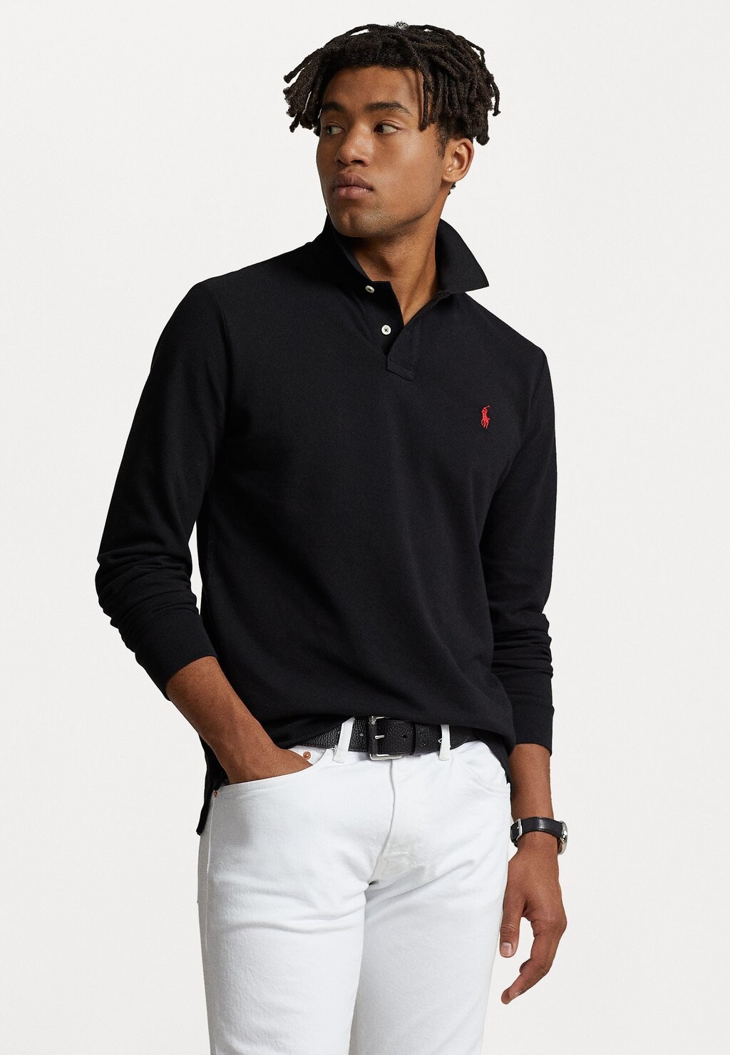 

Поло Custom Slim Fit Polo Ralph Lauren, черный