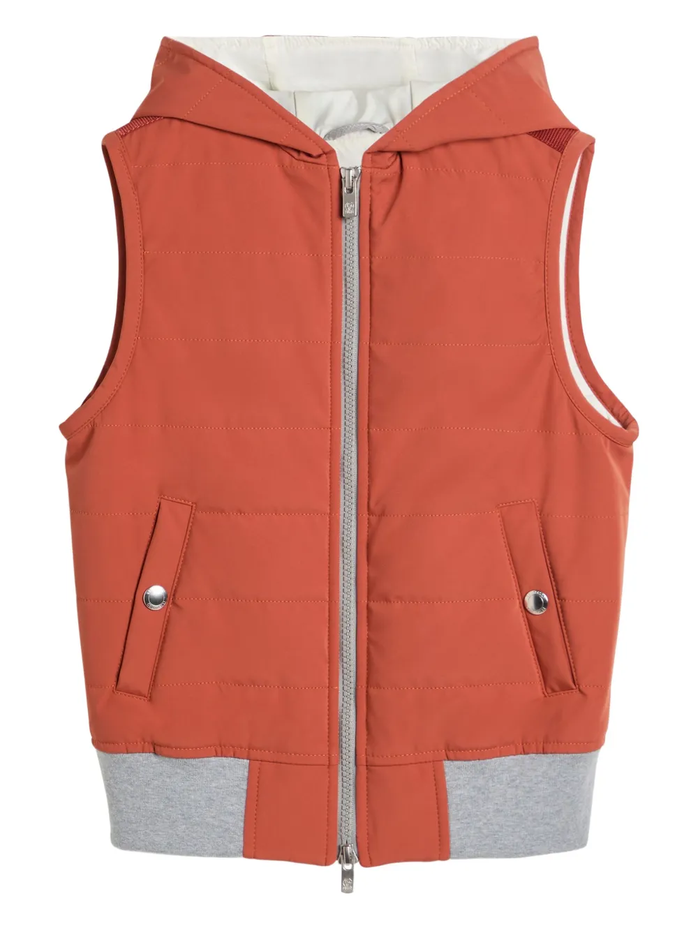 

Жилет с капюшоном Brunello Cucinelli Kids, оранжевый