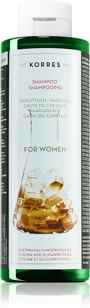 

Шампунь с цистеином и гликопротеином против выпадения волос для женщин Korres, 250 мл