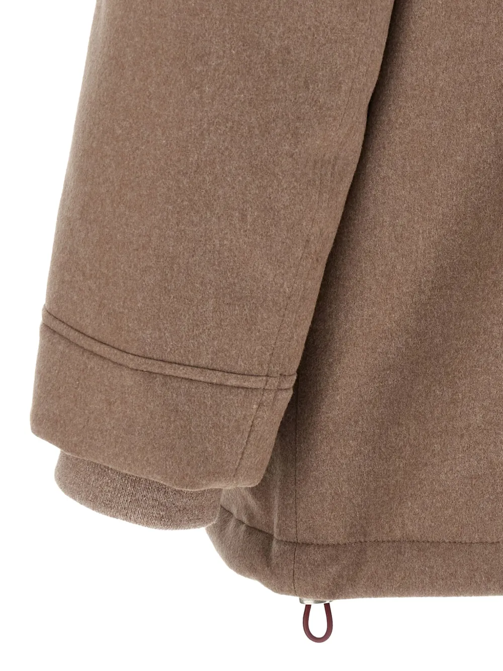 Стеганая парка с деталями из овчины Brunello Cucinelli, коричневый — фото 3