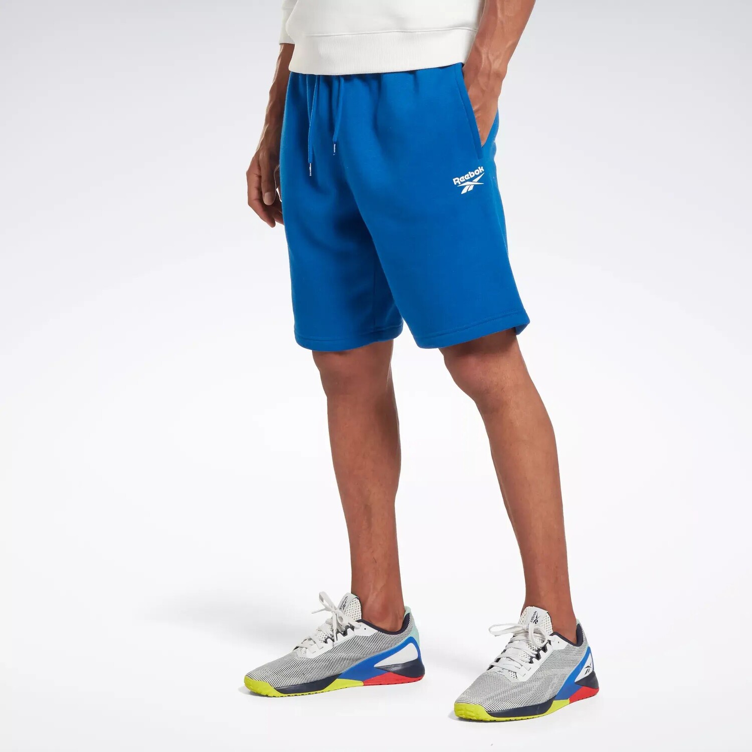 

Флисовые шорты Identity Reebok, темно-синий/белый