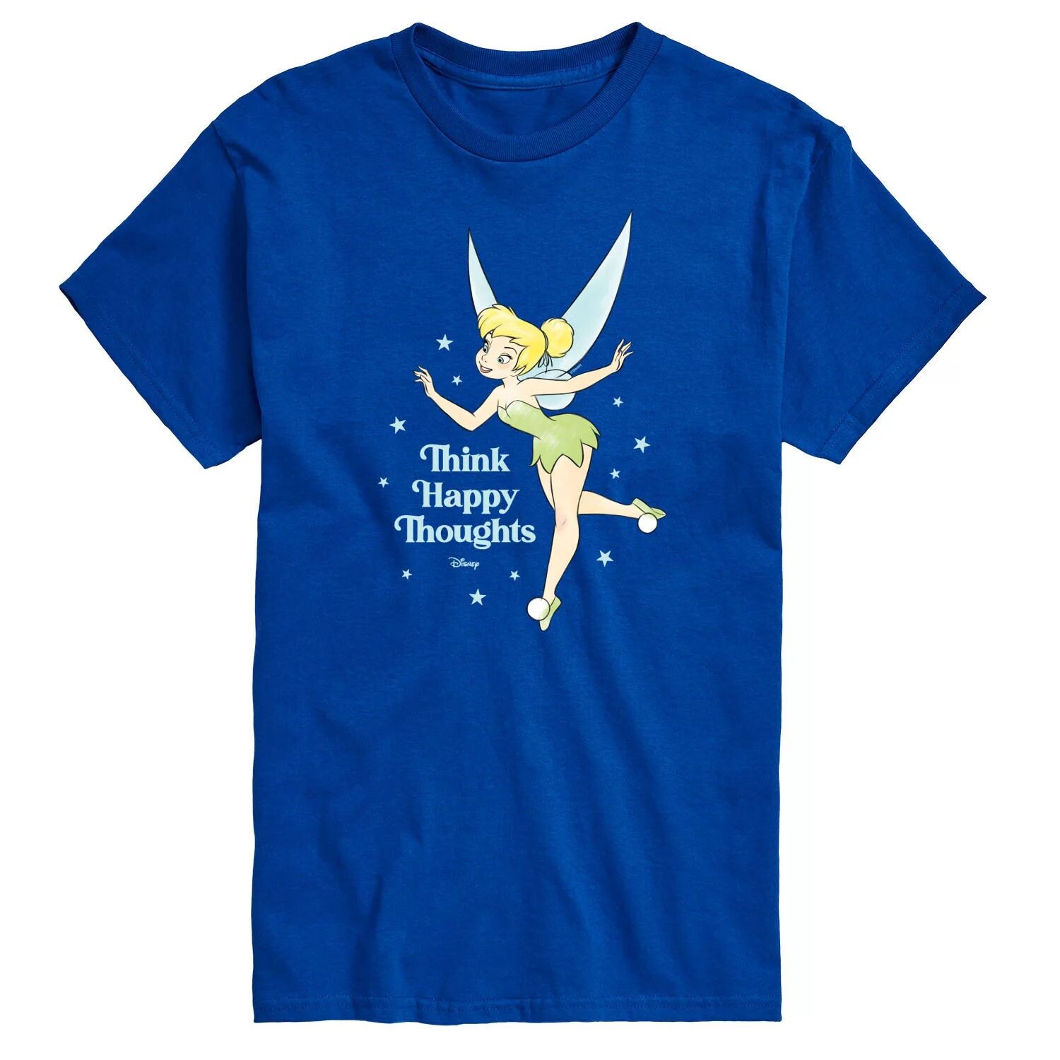 

Футболка с рисунком Disney's Tinker Bell Big & Tall Happy Thoughts, Blue Licensed Character, синий