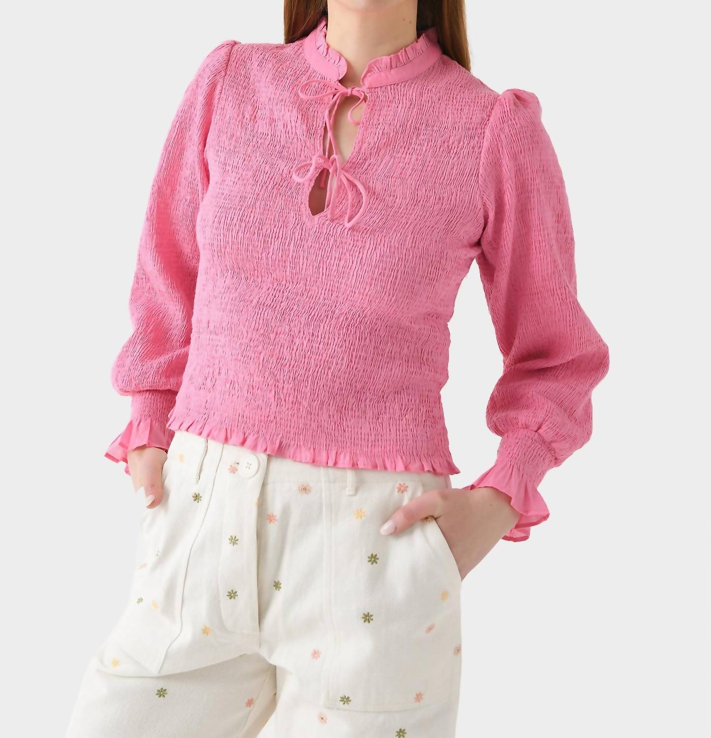 

Блузка Anna Smocked в индийском розовом цвете Antik Batik