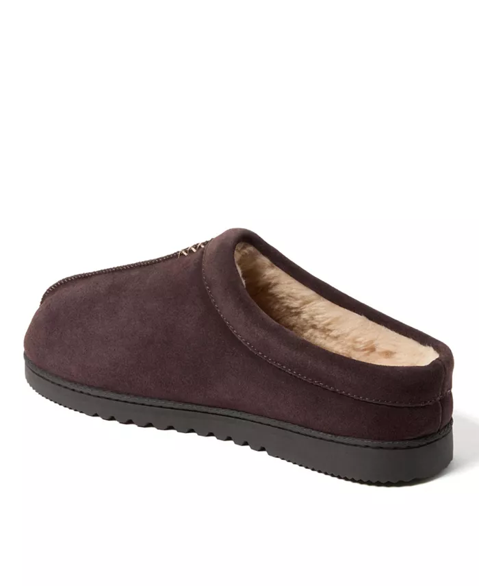 Мужские тапочки Dean из натуральной замши Clog House Shoe Dearfoams, коричневый — фото 3
