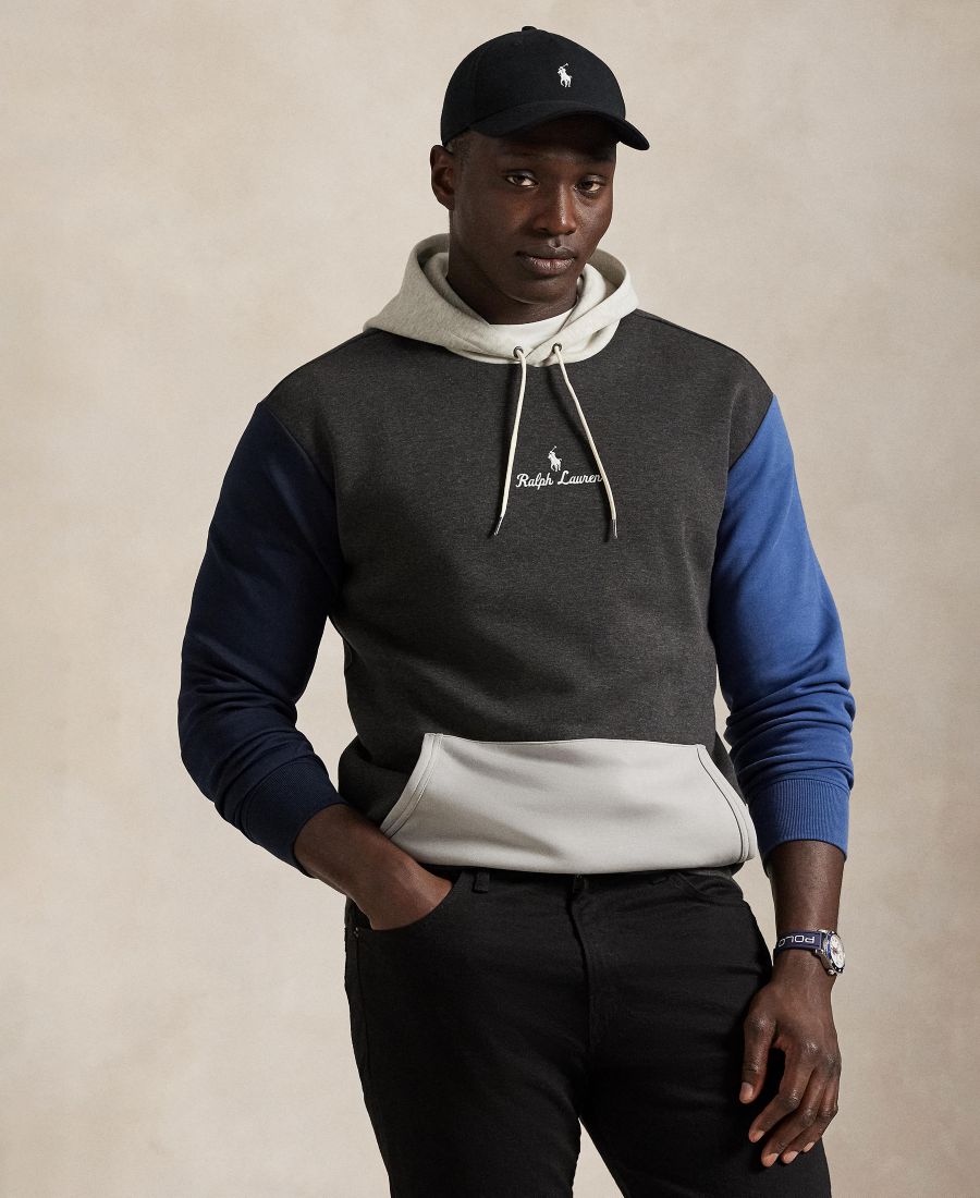 

Мужская толстовка с длинными рукавами и логотипом, двухслойная, больших размеров Polo Ralph Lauren, Dark Charcoal Heather Multi