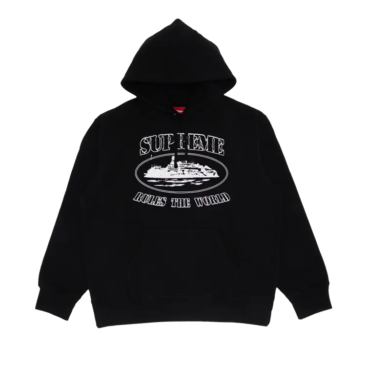 

Толстовка Supreme x Corteiz Rules The World Hooded 'Black', черный