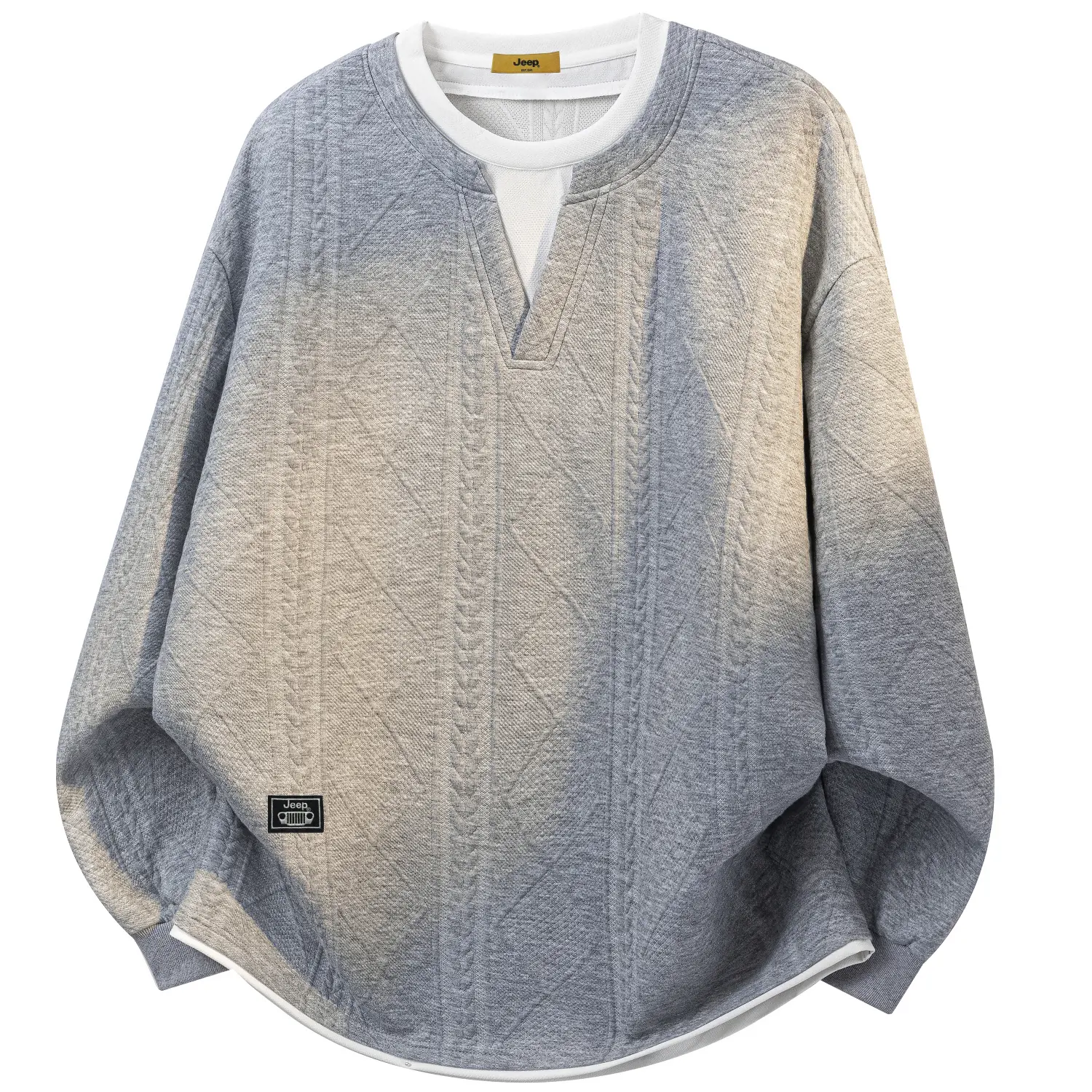 

Свитшот Unisex Crew Neck Moderate Mock Two Piece Jeep, серый