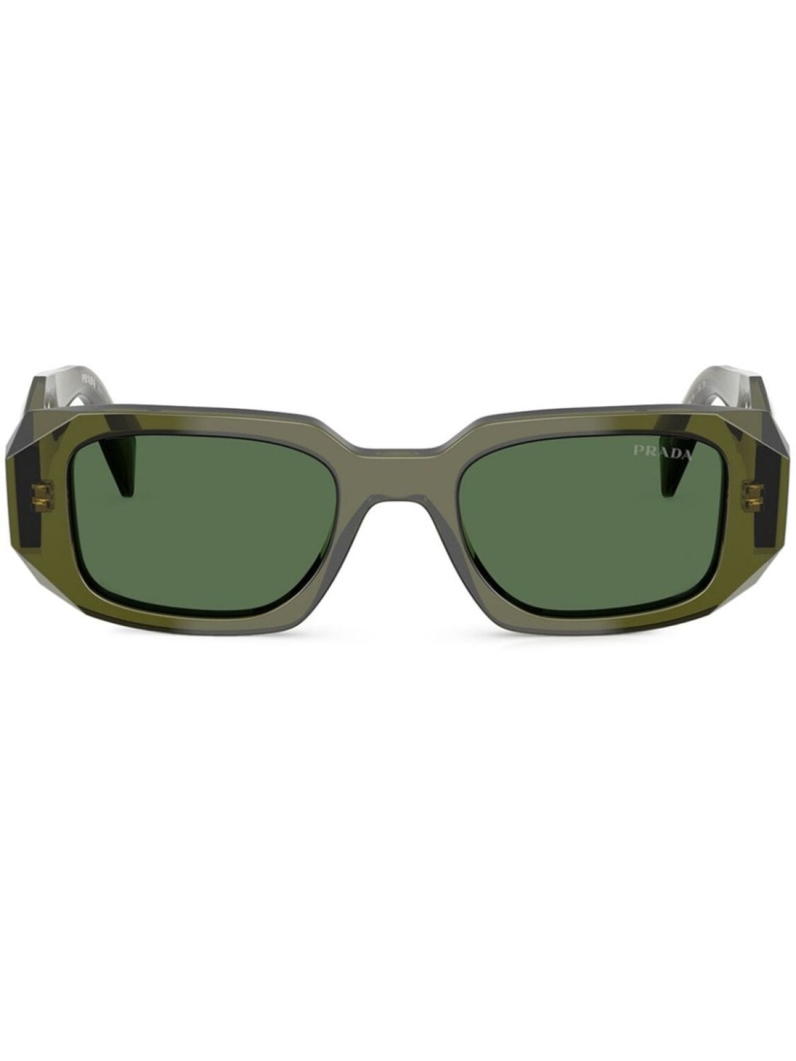 

Солнцезащитные очки в прямоугольной оправе Prada Eyewear, зеленый