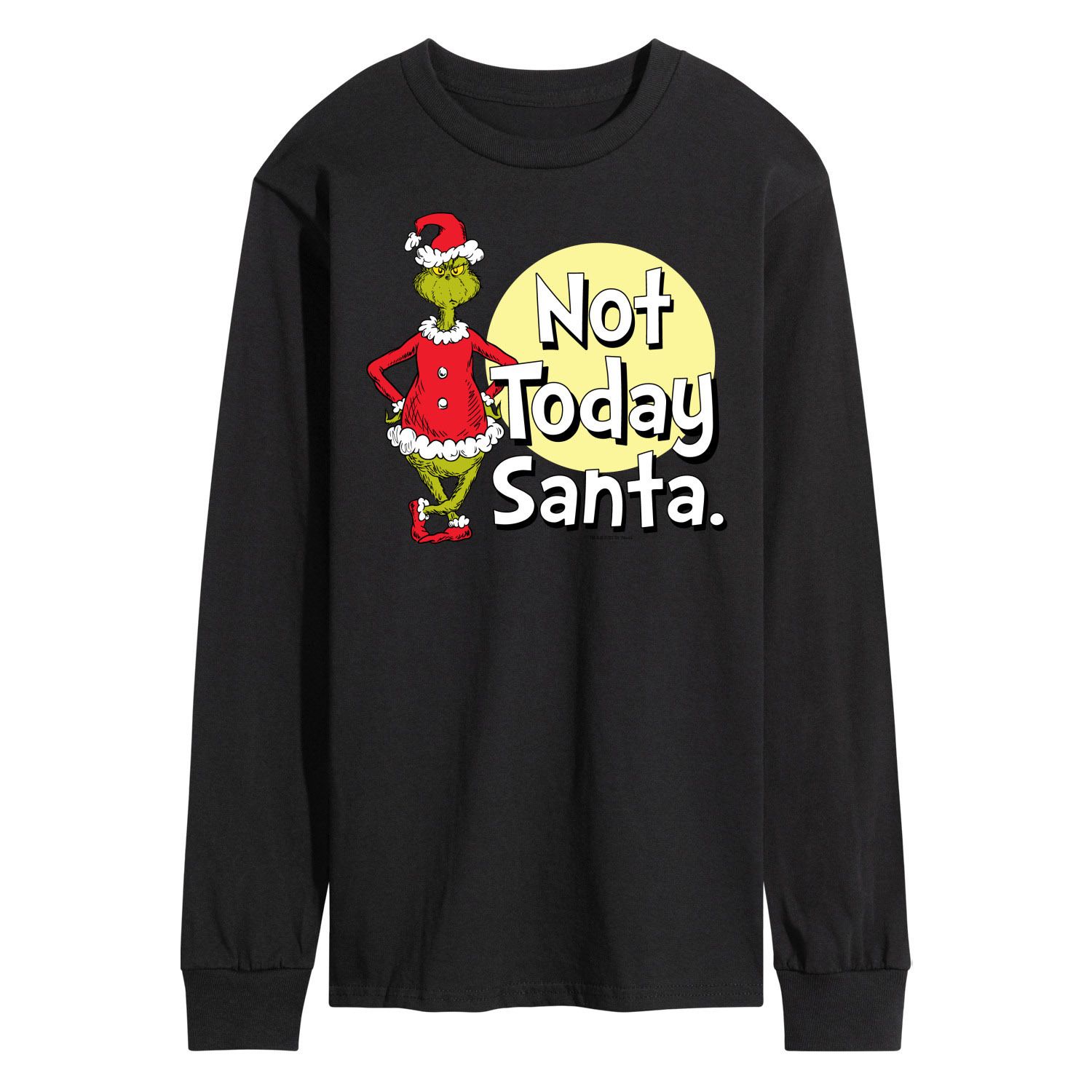 

Мужская футболка Dr. Seuss Grinch Not Today Santa с длинными рукавами Licensed Character