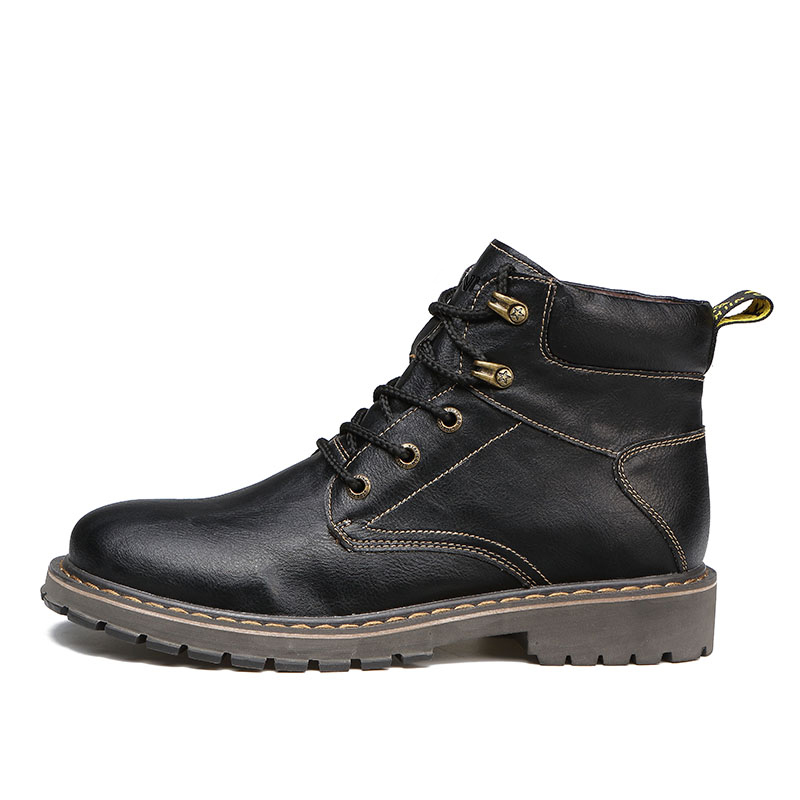 

Dunnu Мужские ботинки Martin черные с темно-коричневой подкладкой, цвет Dark Brown Padded
