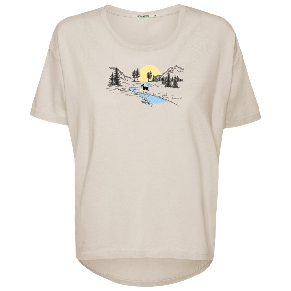 

Женская футболка с принтом «природа олень, река» Greenbomb, белый