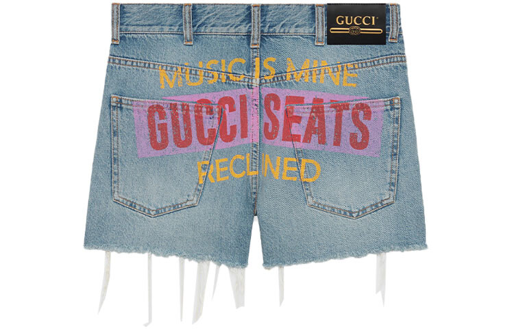

Шорты джинсовые женские Gucci с принтом сзади, синий