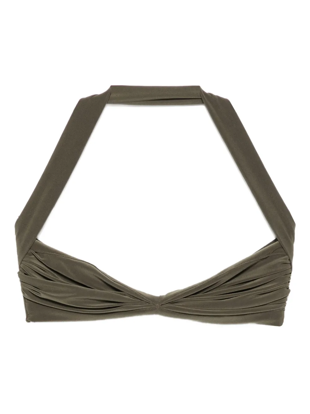 

Верх бикини с драпировкой и бретелькой через шею Bill Norma Kamali, зеленый