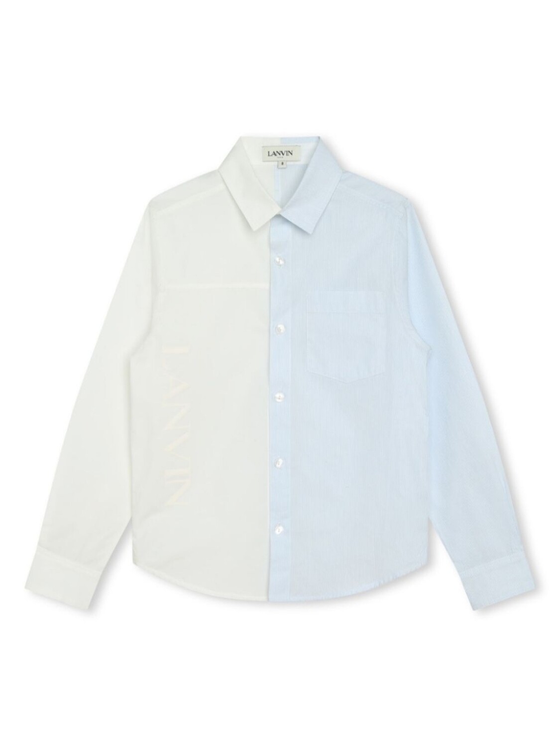 

Lanvin Enfant полосатая рубашка с логотипом, белый