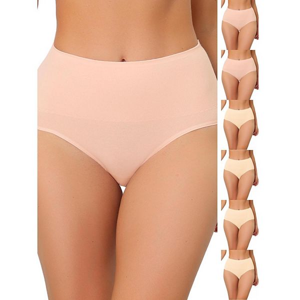 

7 пар женского белья для коррекции фигуры с высокой талией, дышащие трусики Inspire Chic, Beige Pink