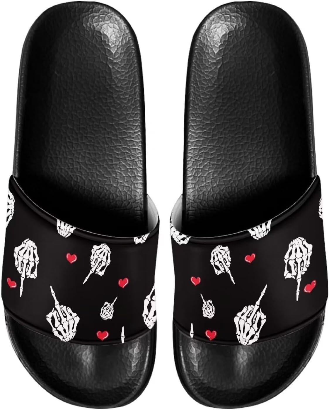 

Унисекс тапочки Mumeson, домашняя обувь, летние нескользящие пляжные сандалии, легкие тапочки для дома и улицы, размеры США 5-11, Hearts Skeleton Finger