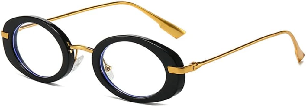 

Ретро маленькие овальные женские солнцезащитные очки класса люкс, модные панк-очки для мужчин, трендовые градиентные солнцезащитные очки с защитой от УФ-излучения UV400 UUPTTPL, Black Clear