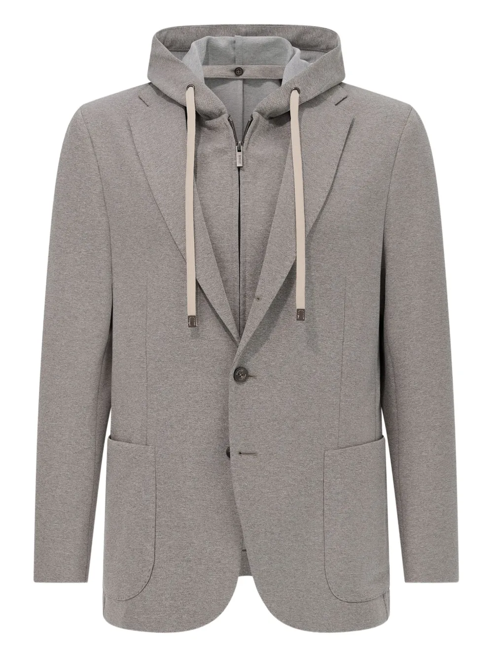 

Пиджак с капюшоном и накладными карманами Boggi Milano, серый