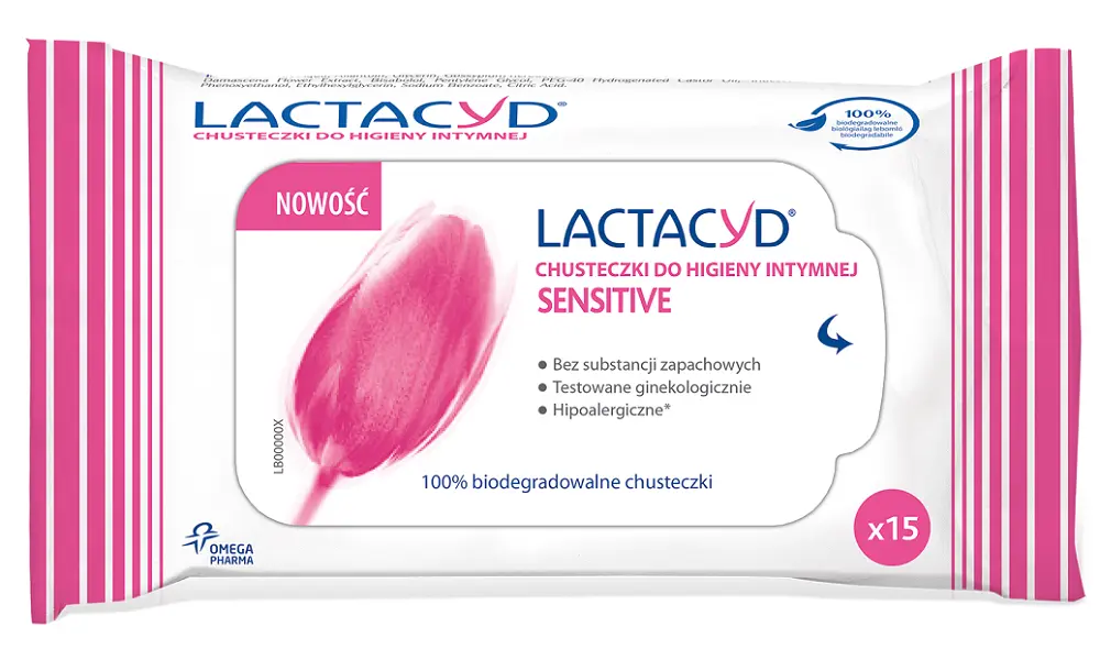 

Lactacyd Sensitive салфетки для интимной гигиены, 15 шт.