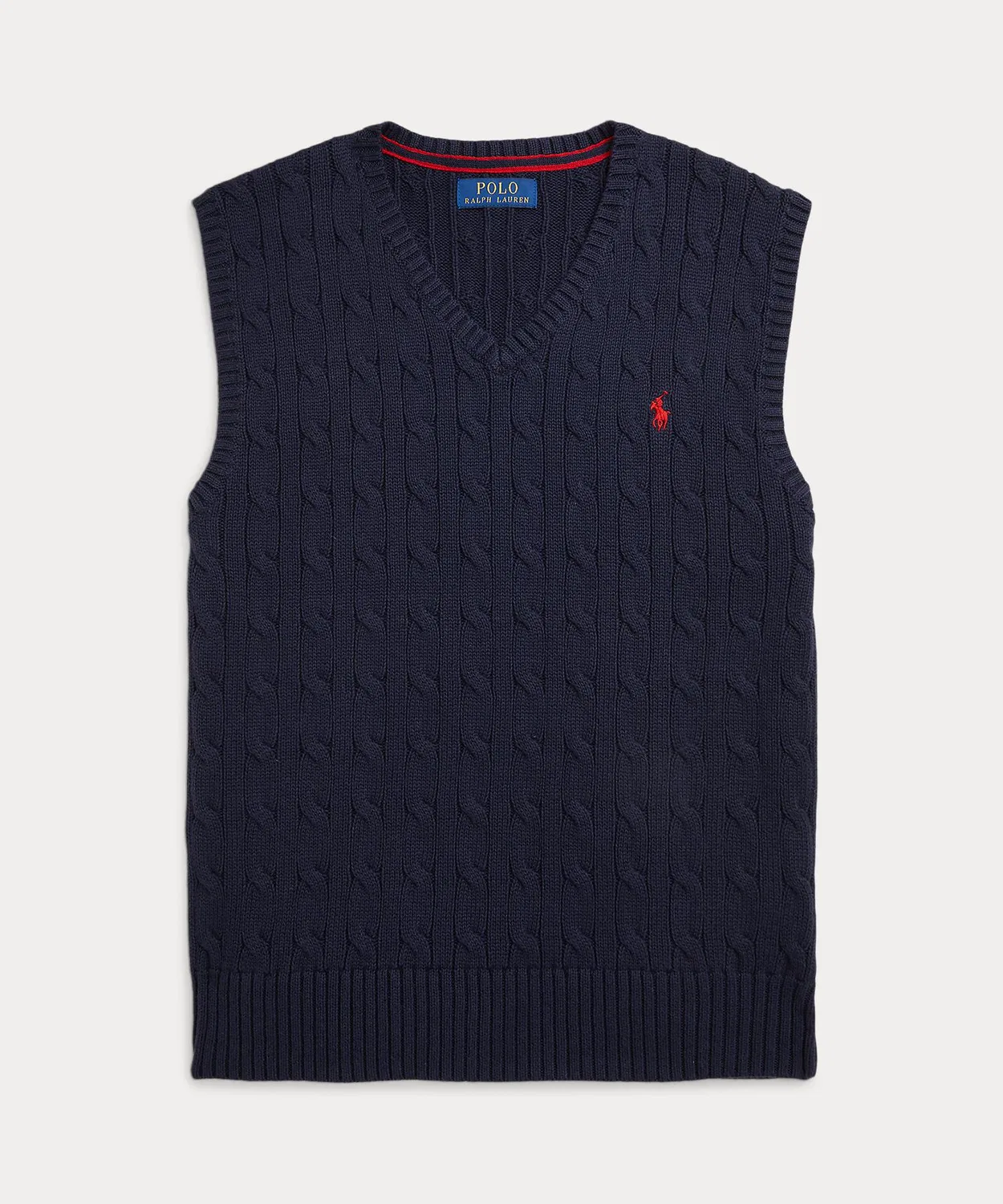 Детский вязаный жилет из хлопка Polo Ralph Lauren, темно-синий