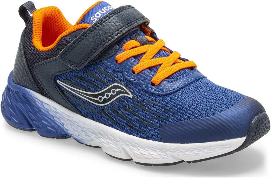 Детские кроссовки Saucony с альтернативной застежкой на липучке, темно-синий — фото 3