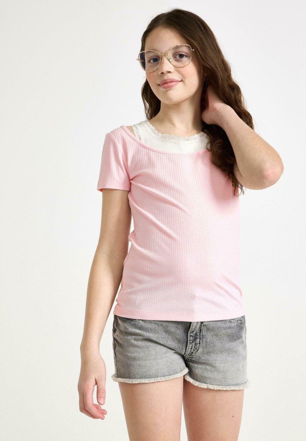 

Футболка с принтом SHORT-SLEEVED Lindex, фуксия
