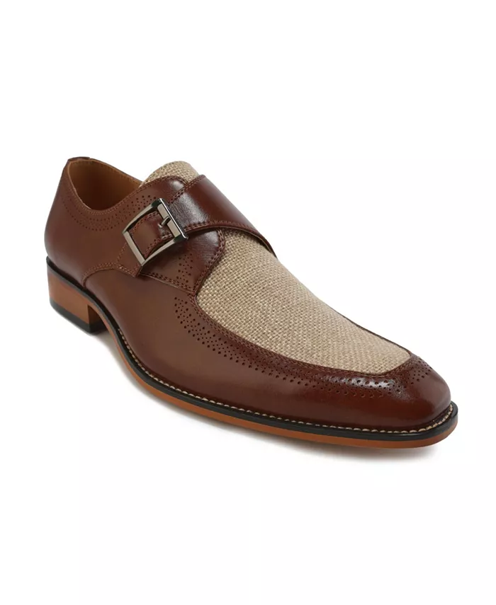 

Мокасины с ремешком Monk Strap и двухцветной отделкой Gino Vitale, коричневый/бежевый