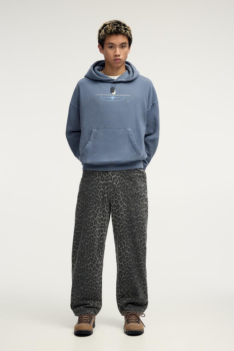 

Стираная толстовка Pull And Bear, синий