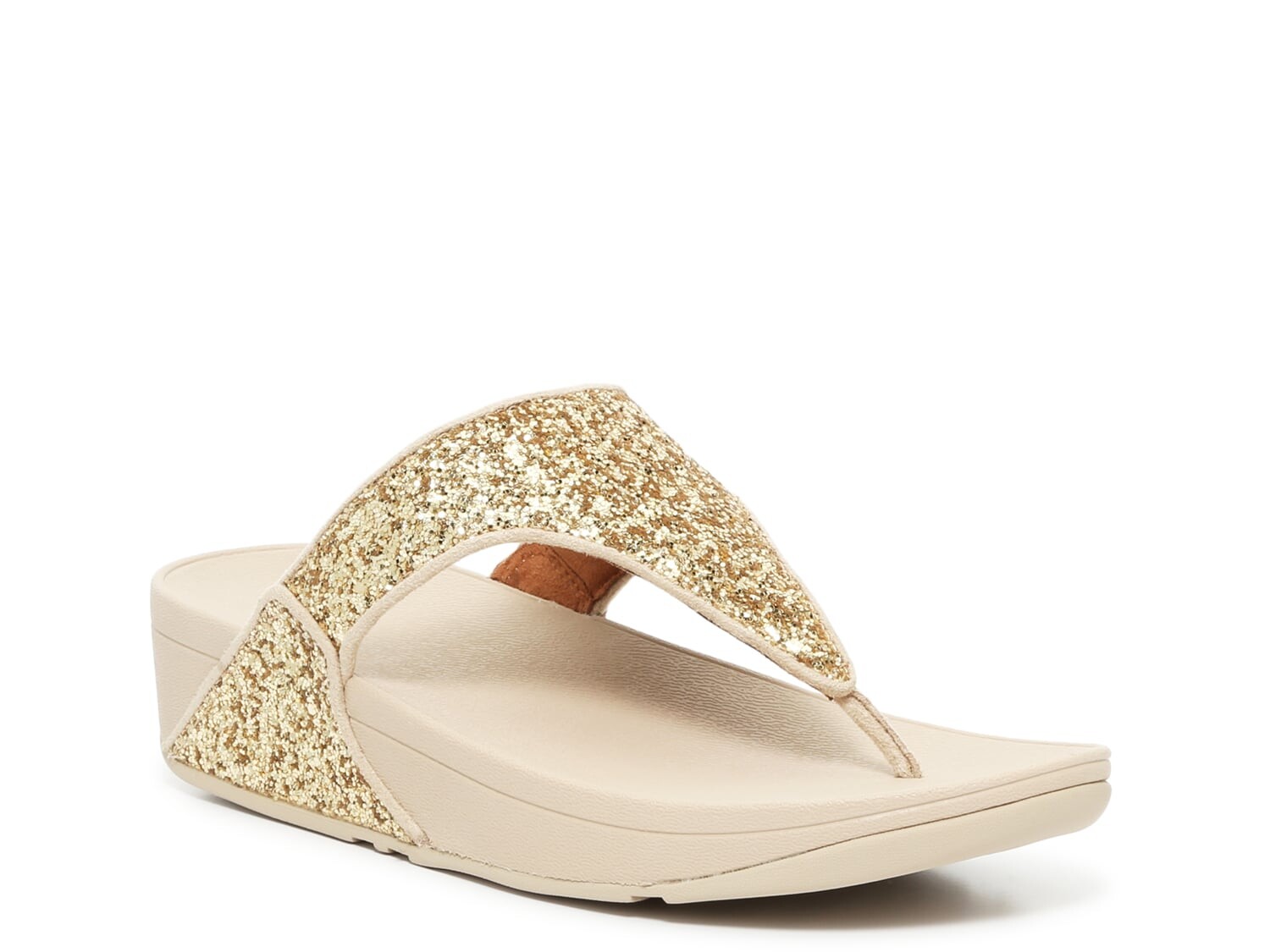 

Сандалии FitFlop Shimma Glitter на танкетке, золотой