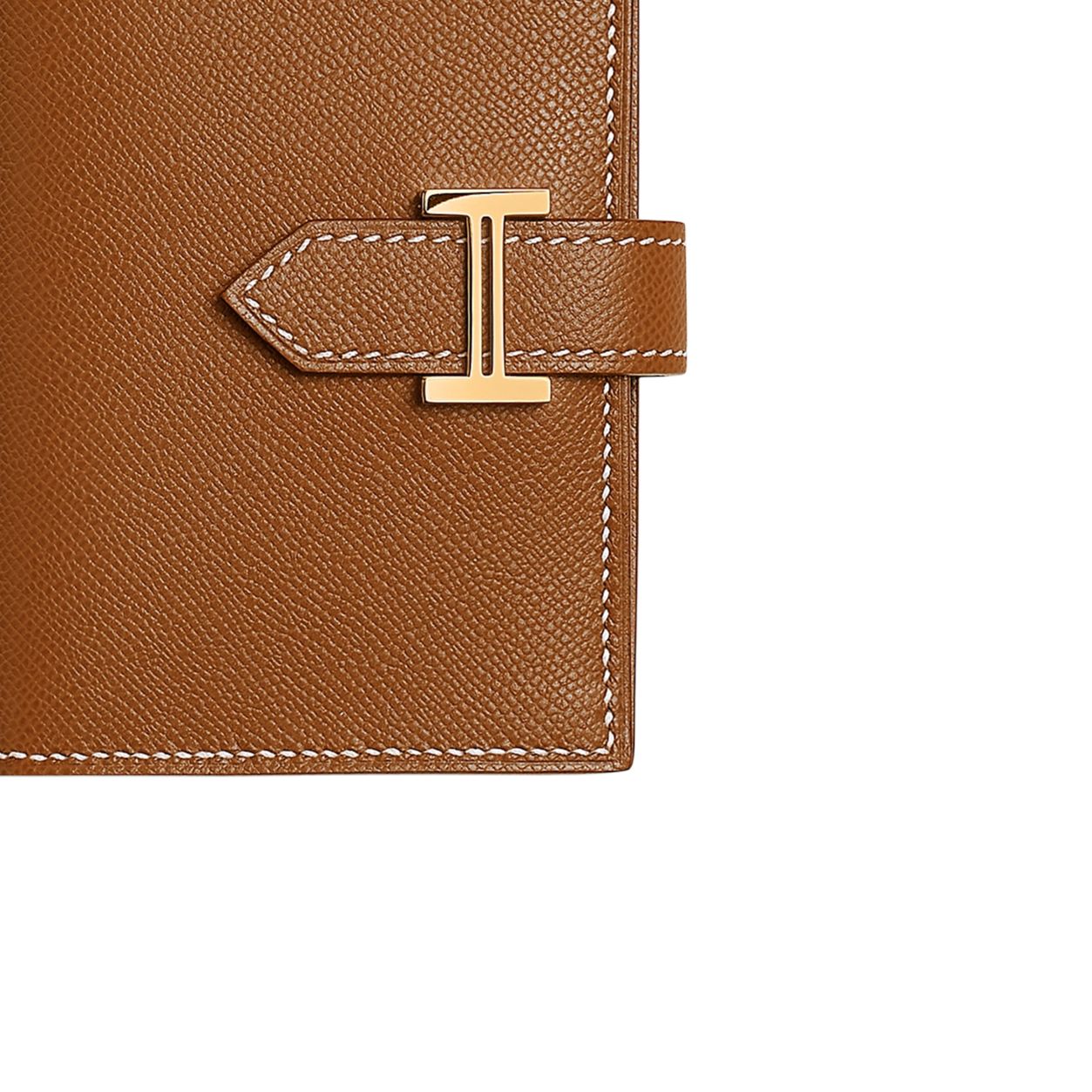 HERMES Кардхолдер Bearn Madame из телячьей кожи для женщин, 37, Gold Brown — фото 3