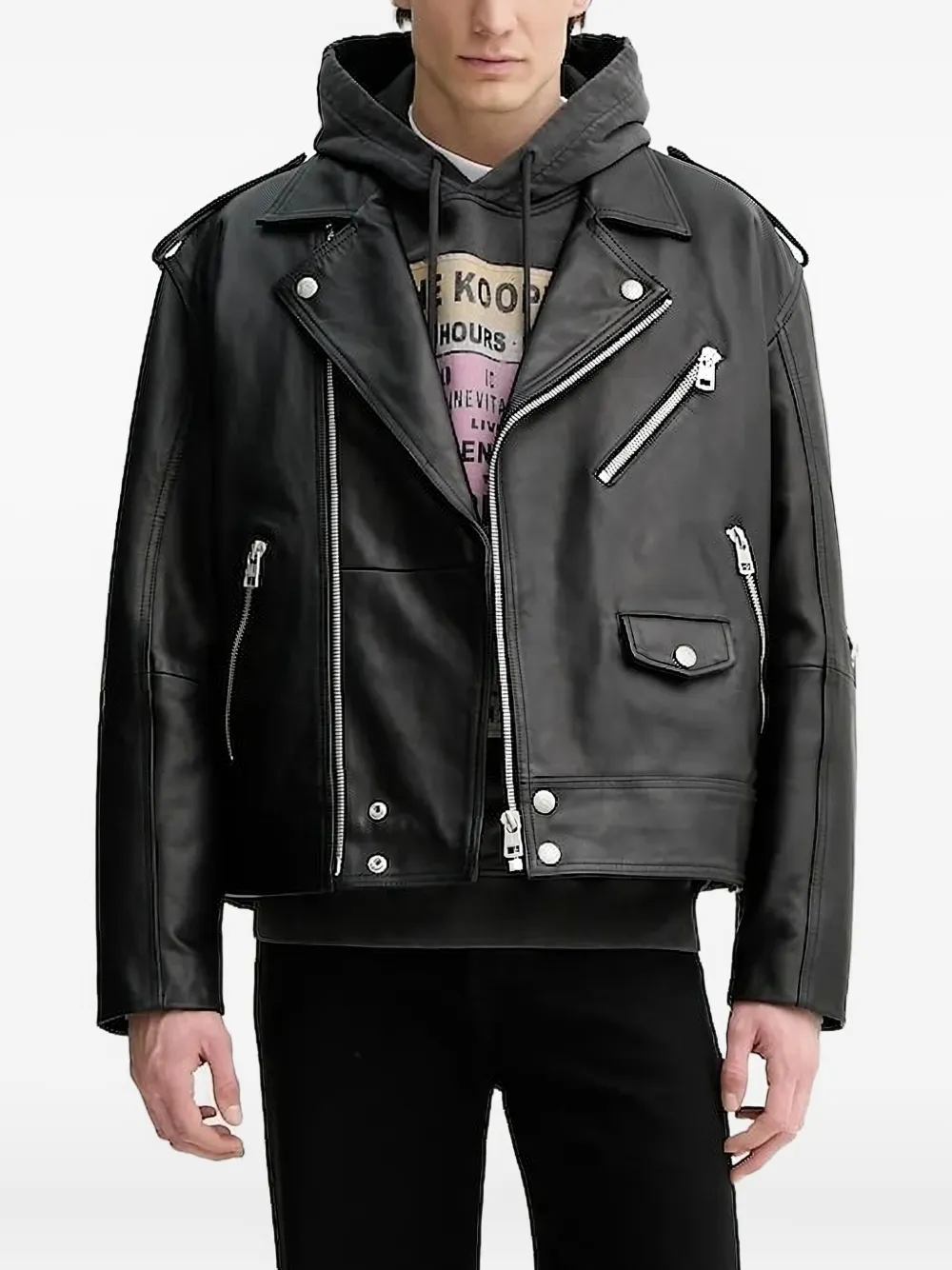 

Худи с графичным принтом The Kooples, черный