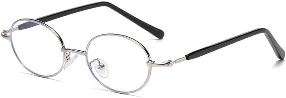 

Модные маленькие металлические овальные солнцезащитные очки для женщин в стиле ретро-панк для мужчин, трендовые, с прозрачными линзами и оправой, защита от УФ-излучения UV400 TKKTLLT, Silver Black Clear