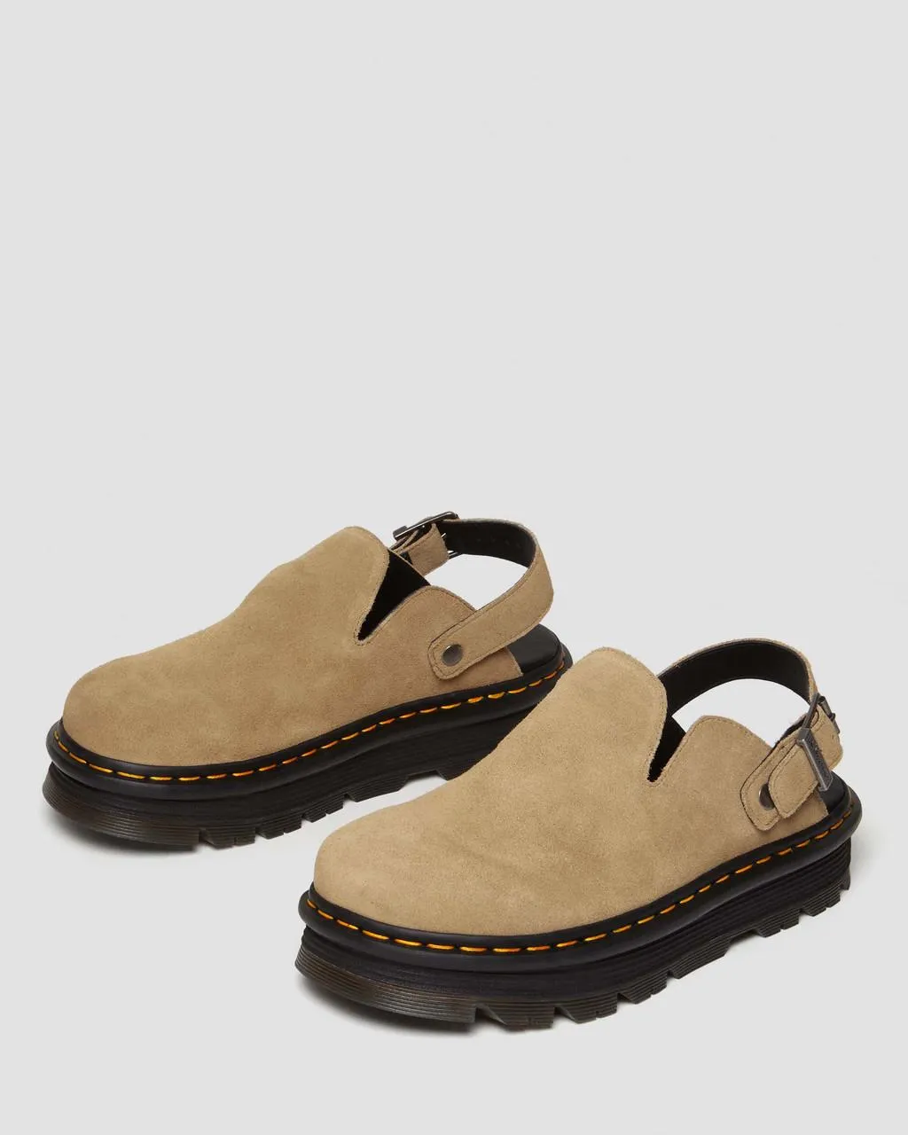 Замшевые мюли на платформе с ремешком на пятке Dr. Martens Zebzag, цвет Savannah Tan — E.H.Suede — фото 3