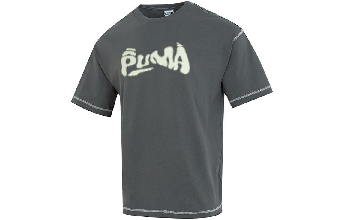 

Футболка унисекс серо-зеленая SS24 PUMA