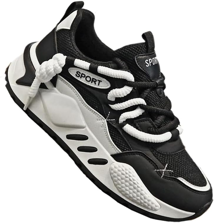 

Модные мужские кроссовки на платформе, мягкая подошва, удобные кроссовки для бега на все сезоны, большой размер Clolinde, белый/черный