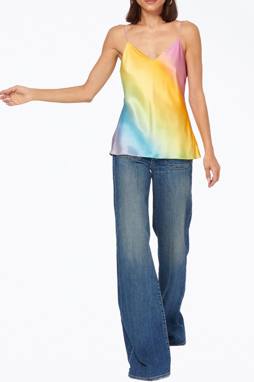 

Шелковая майка Raine цвета радужной стирки Cami NYC, цвет rainbow wash