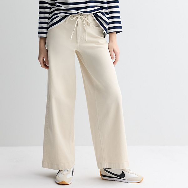 

Женские джинсы relaxed mid rise wide leg Sonoma Goods For Life, Ecru