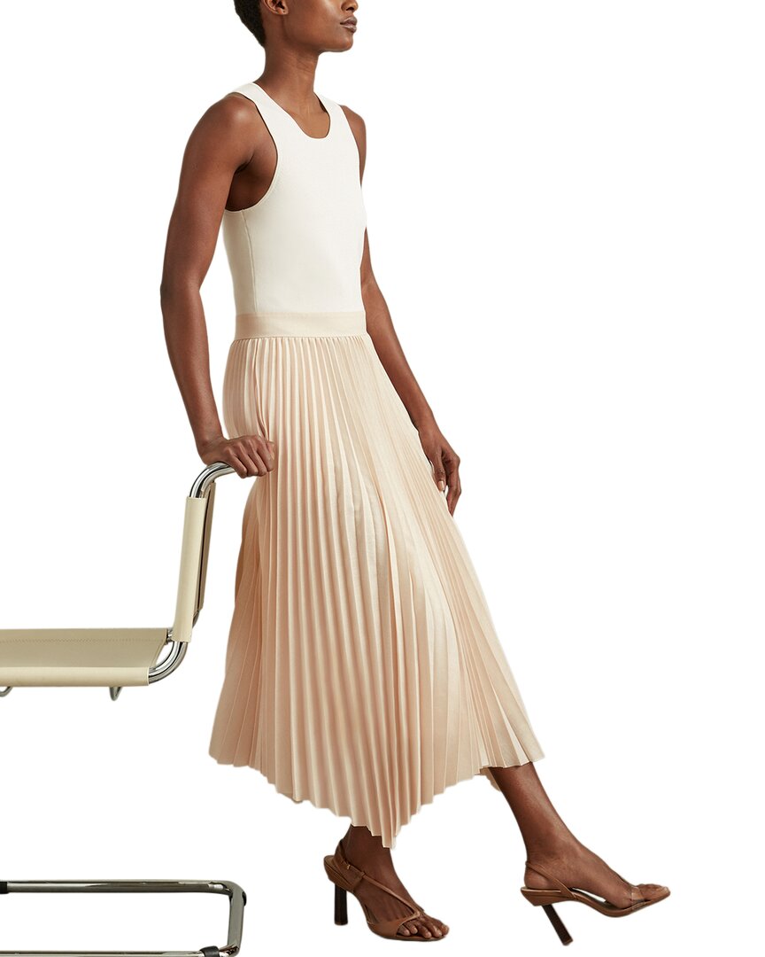 

Вязаное гибридное платье Reiss Marnie, ivory/nude