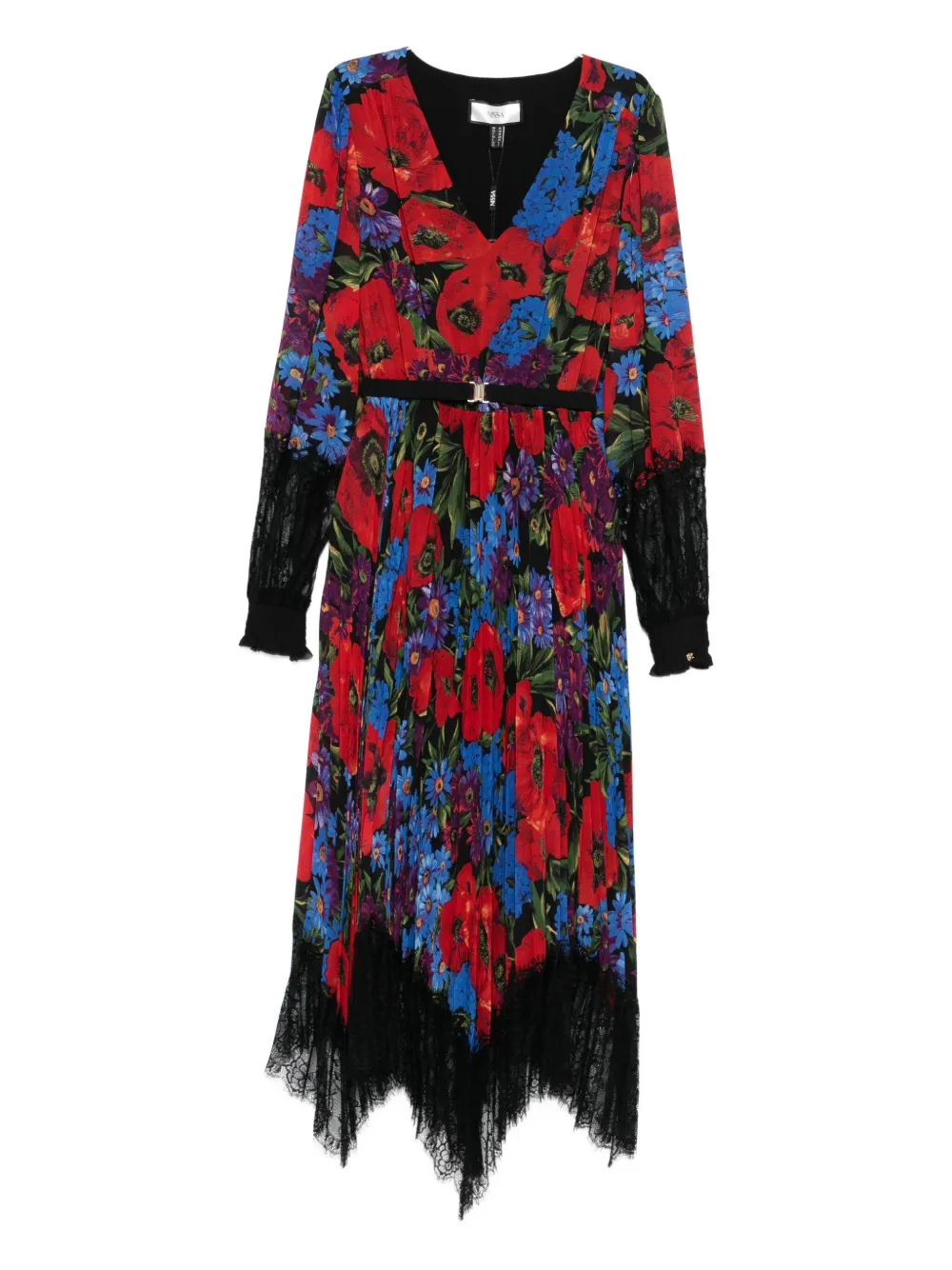 

Кружевное платье миди с цветочным принтом NISSA, красный