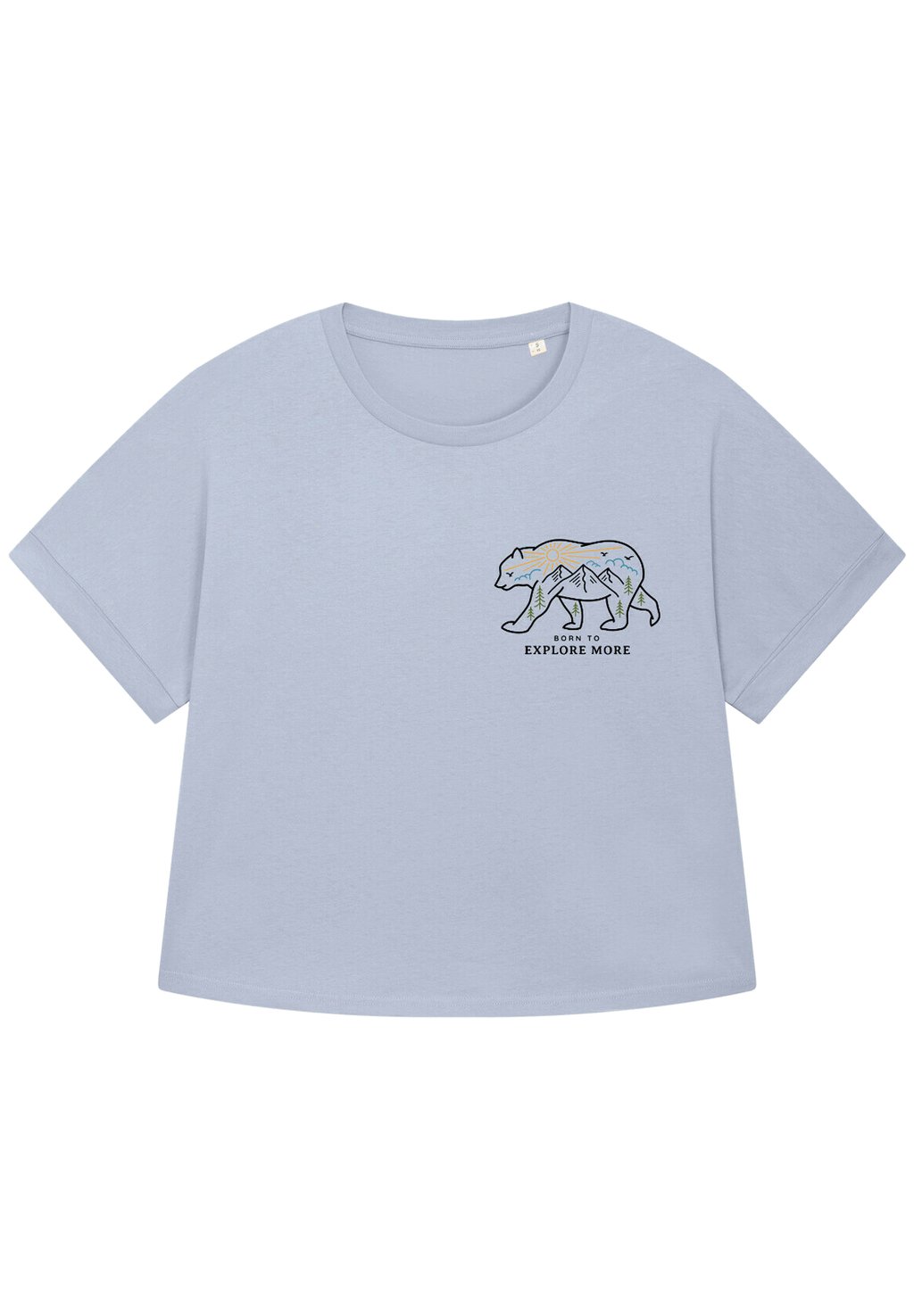 

Футболка с принтом BORN TO EXPLORE MORE Watapparel, цвет serene blue