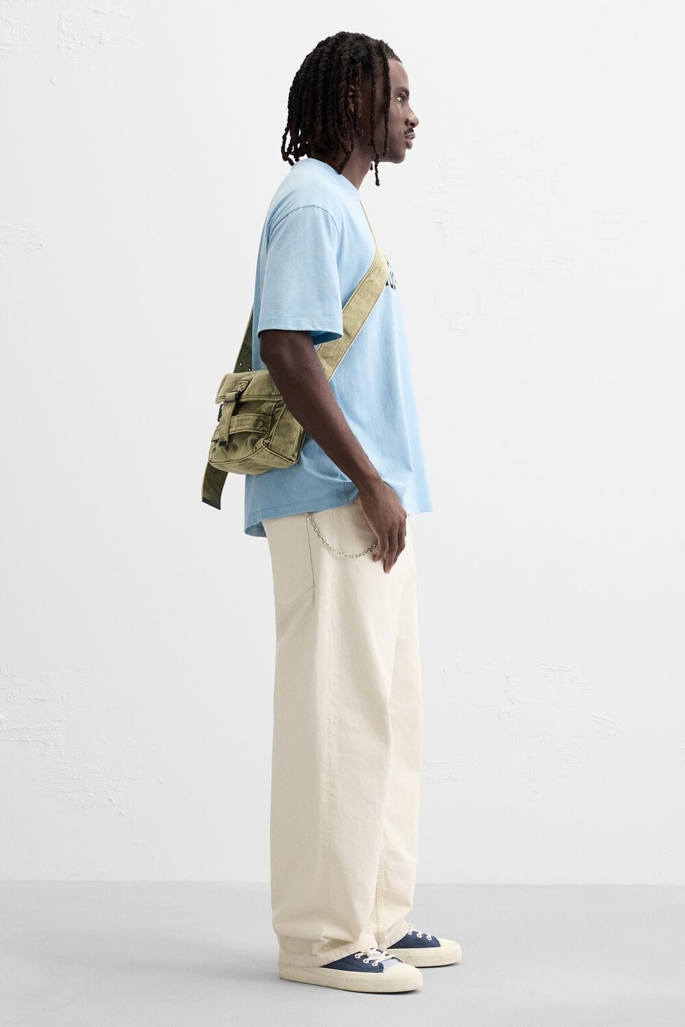 

Сумка через плечо из денима с эффектом выцветания ZARA, зеленый