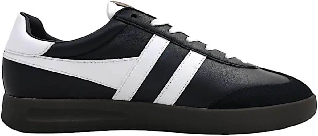 Мужские кожаные кроссовки Gola Cyclone, Black White Dark Gum — фото 2