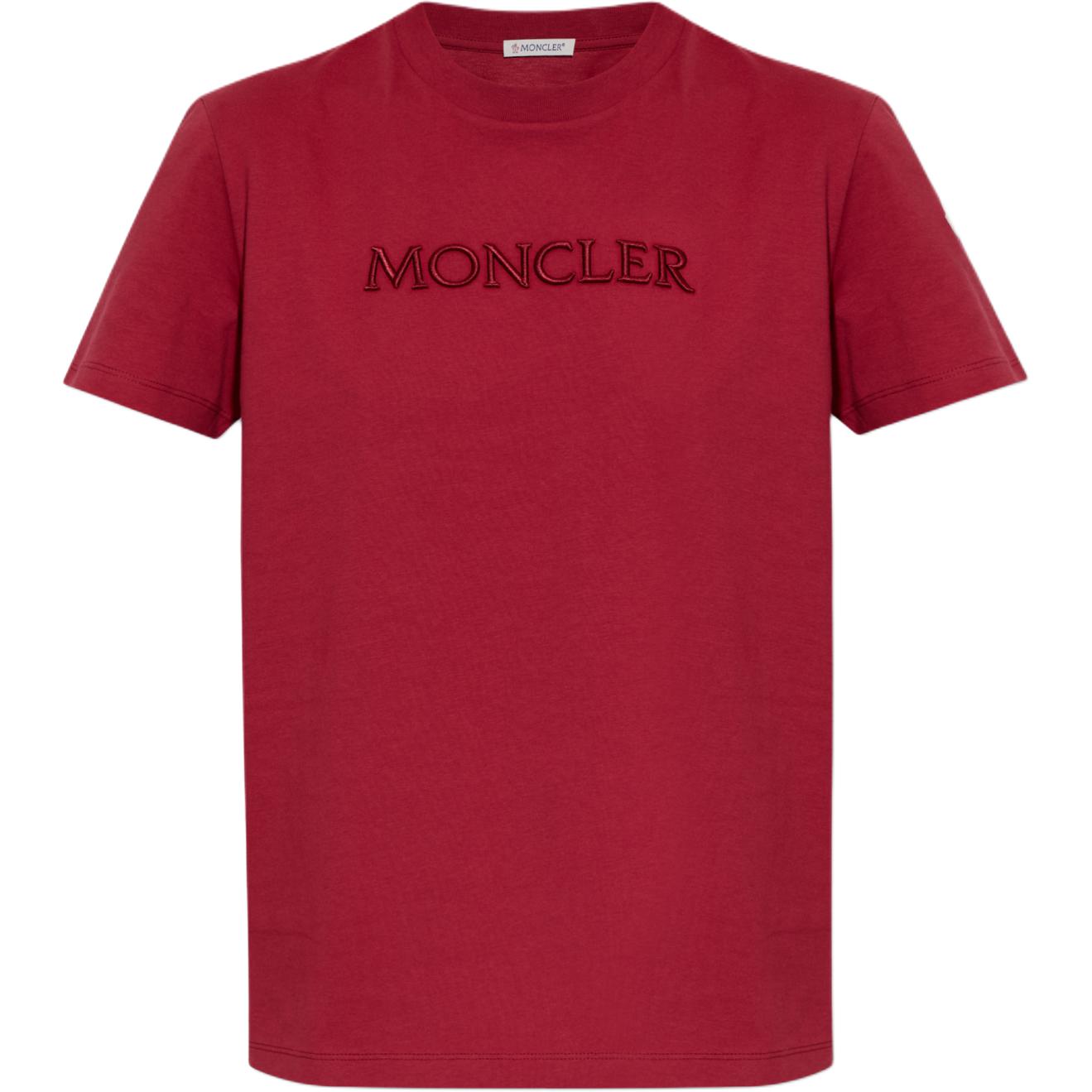 

Футболка с вышитым логотипом Moncler, burgundy