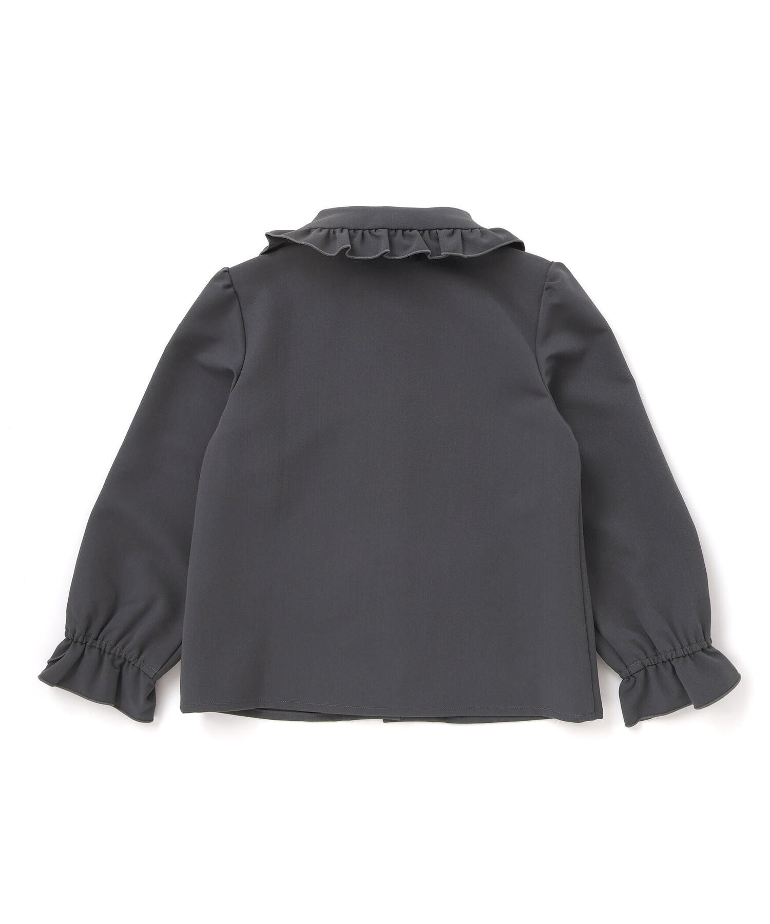 Блузка с круглым воротником, оборками и длинными рукавами (95–150 см) BeBe Petits Pois Vert, Black — фото 3