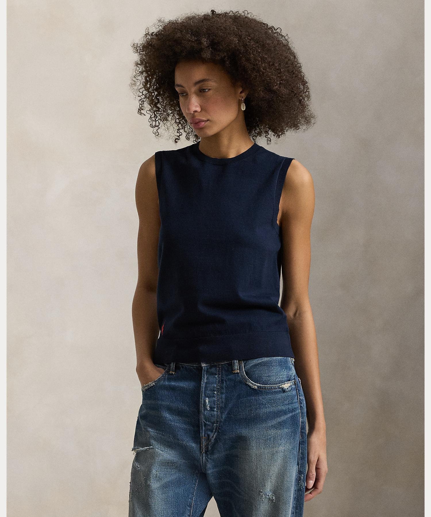 Свитер без рукавов с круглым вырезом Polo Ralph Lauren, 400 Blue