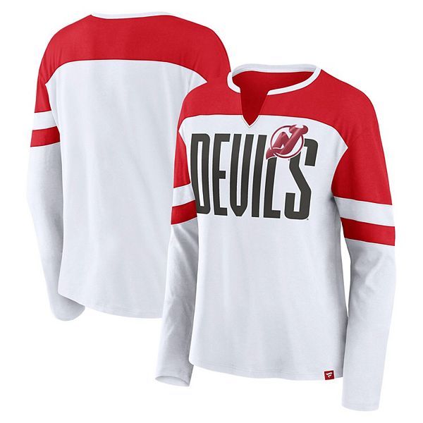 

Женская бело-красная футболка с длинным рукавом и v-образным вырезом new jersey devils frozen Fanatics, Красный, Женская бело-красная футболка с длинным рукавом и v-образным вырезом new jersey devils frozen Fanatics