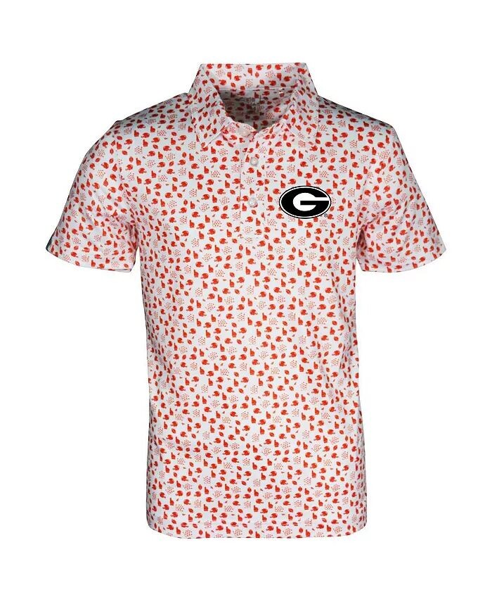 

Поло с принтом Earnest Allover для больших мальчиков и девочек белого цвета от Georgia Bulldogs Garb