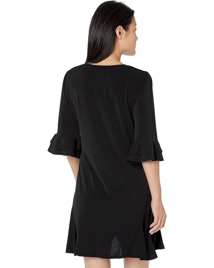 

Платье CeCe Long Sleeve Ruffled Knit Dress, цвет Rich Black