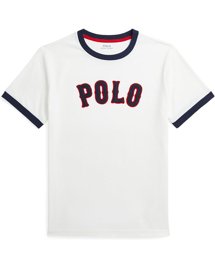 

Футболка Polo Ralph Lauren Kids Baseball-Logo Cotton Jersey Tee, цвет Paper White